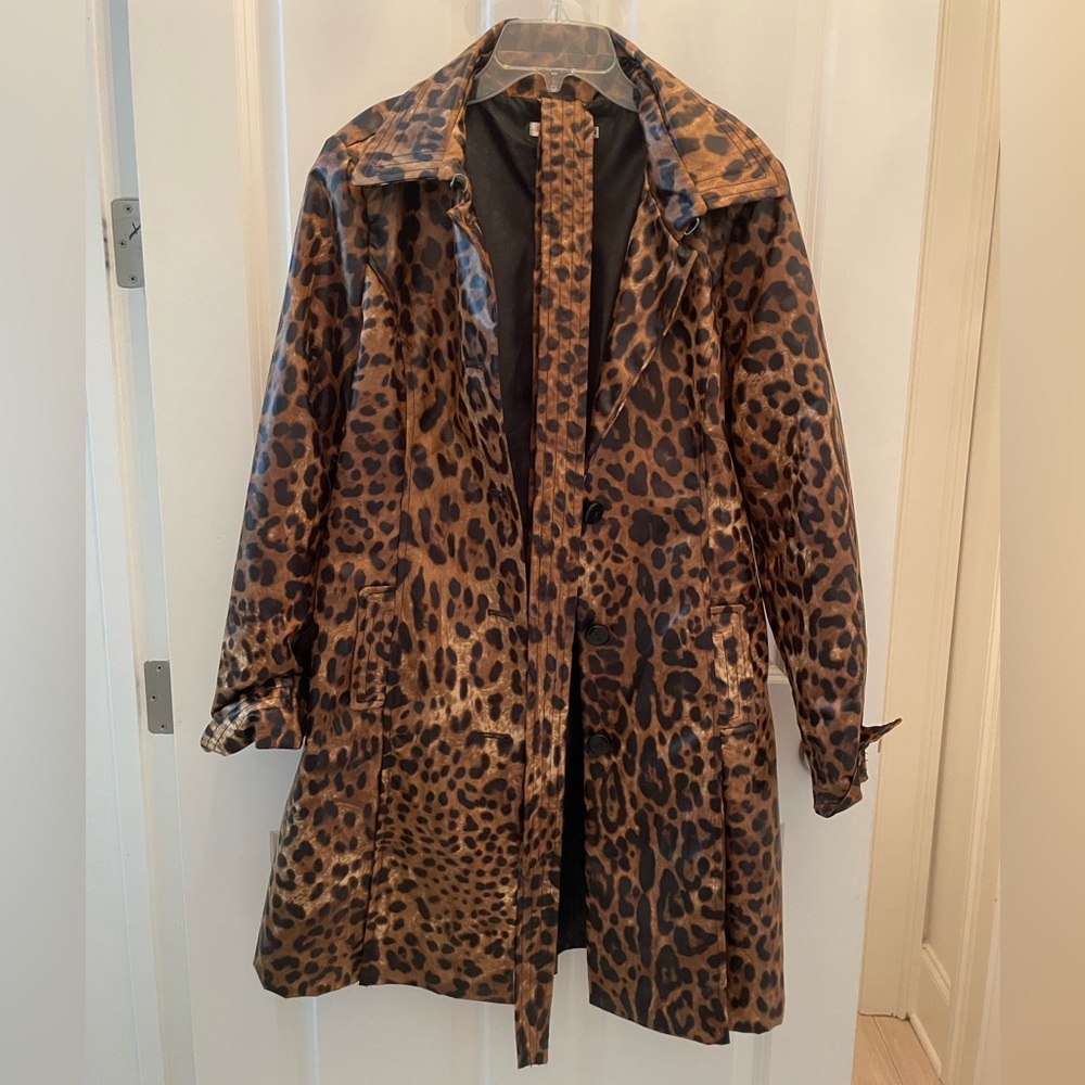 Animal print top coat, worn once size 12, Georgiou Studio